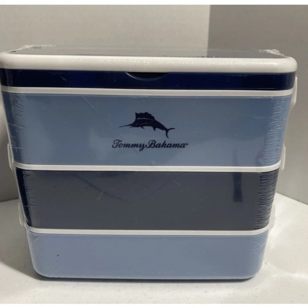 Tommy Bahama Bento Box 3-Tier Partitioned Leakproof Lunch Storage New in Box